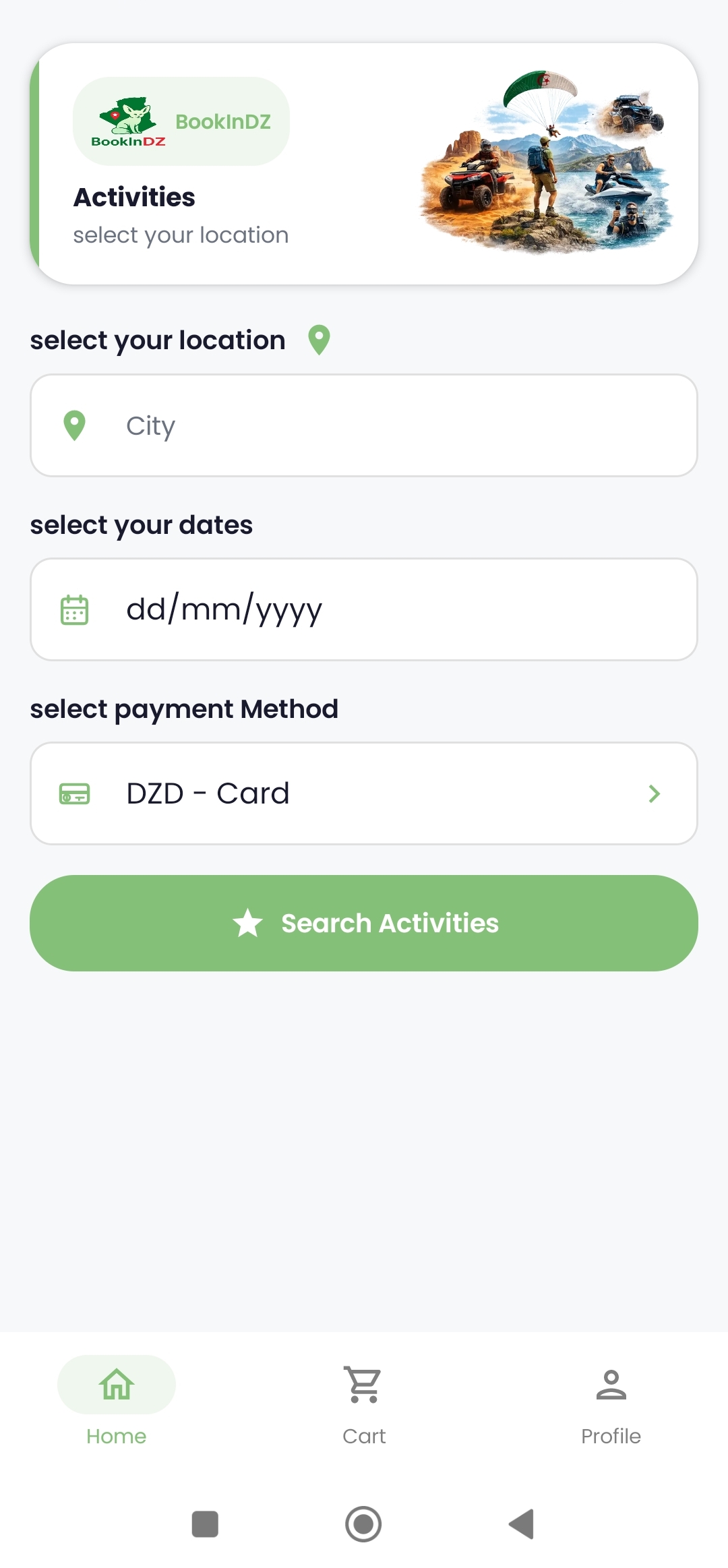 BookInDZ Car Rental Search